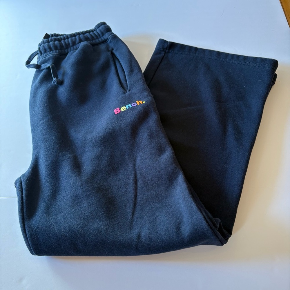 Bench Dark Blue Lounge Pants, wide leg, rainbow logo, size M - Picture 2 of 14